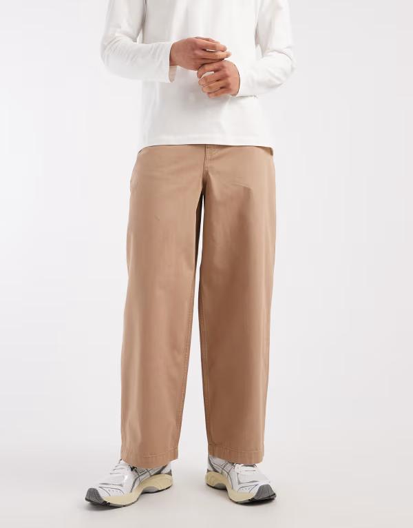 エイソス メンズ ボトムス カジュアルパンツ ヴィンテージ ASOS DESIGN barreleg pants with vintage wash BEIGE ベージュ 14,585円