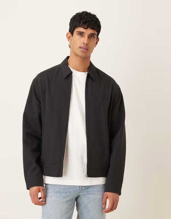 エイソス メンズ アウター 上衣・上衣 リネン ASOS DESIGN linen blend jacket black 黒いこと