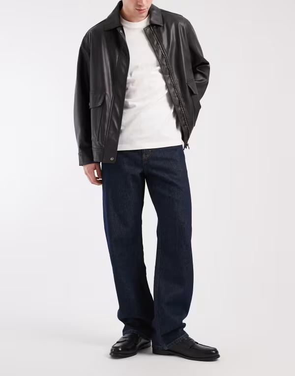 コットンオン メンズ ボトムス デニムパンツ ジーンズ Cotton baggy jeans in shutter Blue ブルー