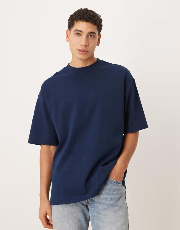 エイソス メンズ トップス Tシャツ ASOS DESIGN Circular Design Collection super heavyweight oversized T-shirt PAGEANT BLUE ブルー