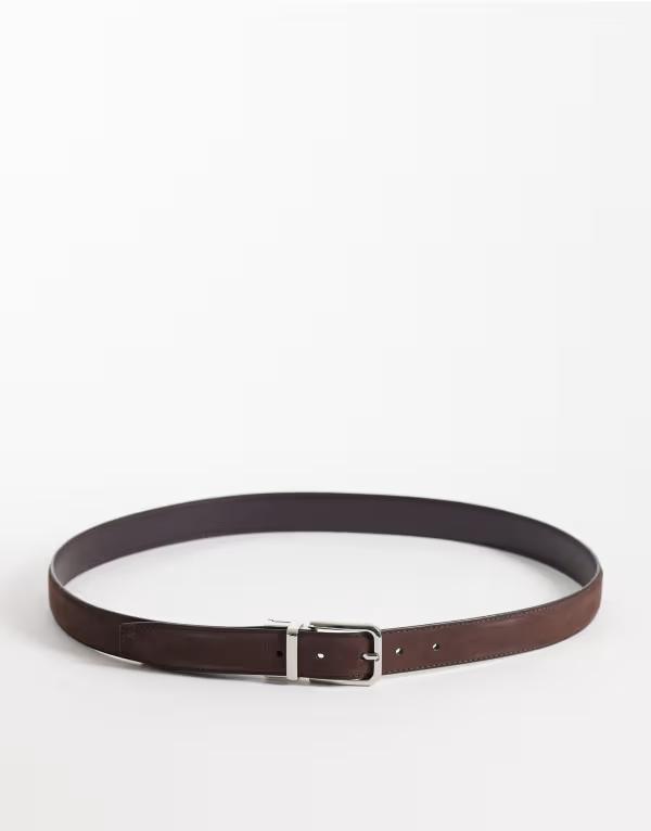 マンゴ メンズ 付属品 胴締め ヴィンテージ なめし革 Mango vintage look 100% leather belt BROWN 赤銅色