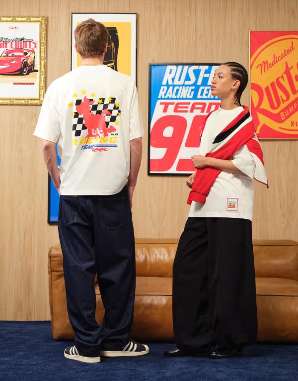 エイソス レディース トップス Tシャツ プリント ASOS DESIGN Disney Pixar oversized raglan t-shirt with Toy Story prints in cream クリーム