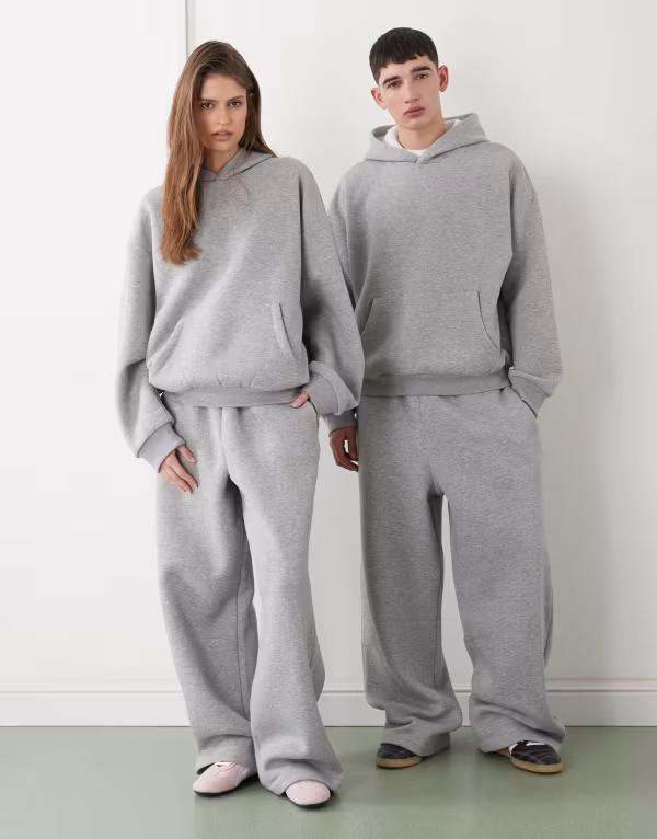 リクレイム ヴィンテージ レディース ボトムス カジュアルパンツ ワイドレッグ スウェットパンツ Reclaimed Vintage unisex heavyweight wide leg sweatpants heather Gray グレー|ReVida 店