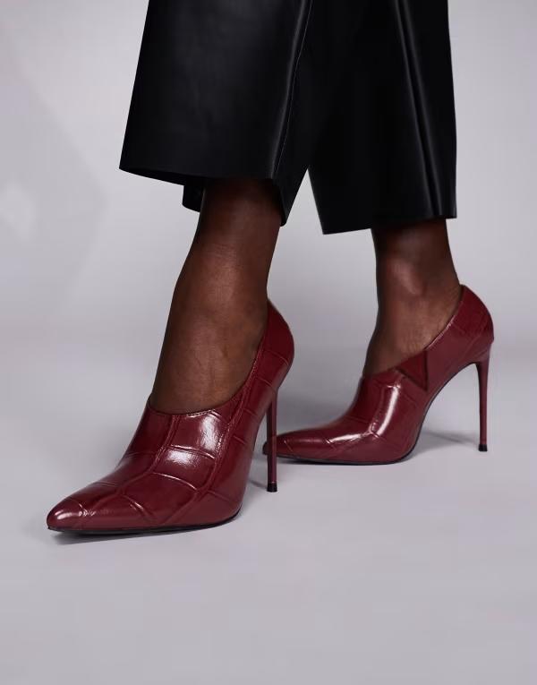 パブリックデザイア レディース シューズ パンプス ヒール Public Desire Felicity heeled pumps croc Burgundy croc バーガンディ
