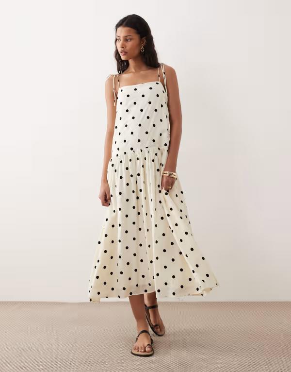 キスザスカイ レディース トップス ワンピース ドット マキシ Kiss The Sky Imani dropped waist maxi dress polka dots Multi マルチカラー