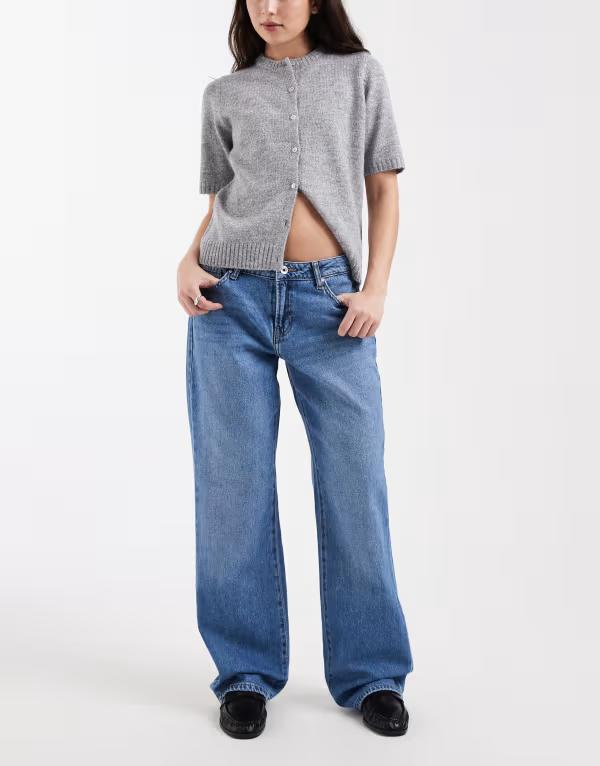 オンリー レディース ボトムス デニムパンツ ストレート ジーンズ ONLY Britney lowaistraight leg jeans in mid Medium blue denim デニム