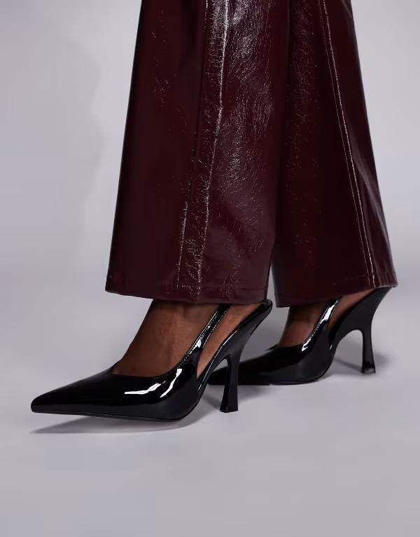 シミ レディース シューズ ヒール SIMMI Shoesimmi London Keely slingback heeled shoes patent Black ブラック|ReVida 店