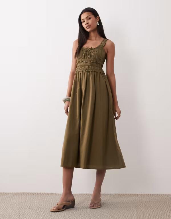 ノーバディーズ チャイルド レディース トップス ワンピース ミディ Nobody's Child Ariel midi dress Green グリーン