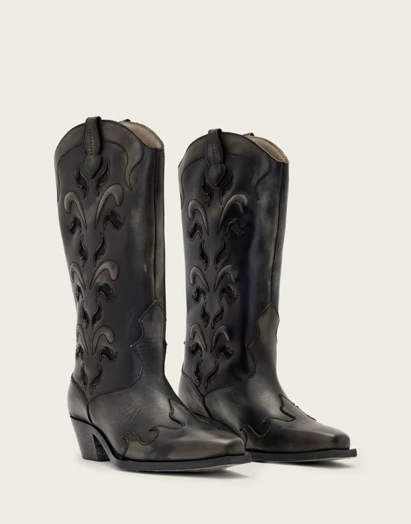 オールセインツ レディース シューズ ブーツ・レインブーツ AllSaints dolly cowboy boots in dark etch dark brown ブラウン 75,240円