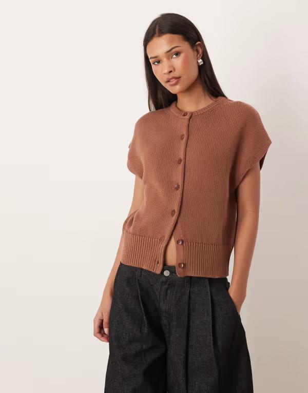 エイソス レディース トップス タンクトップ ASOS DESIGN button up relaxed tank top inutmeg Nutmeg