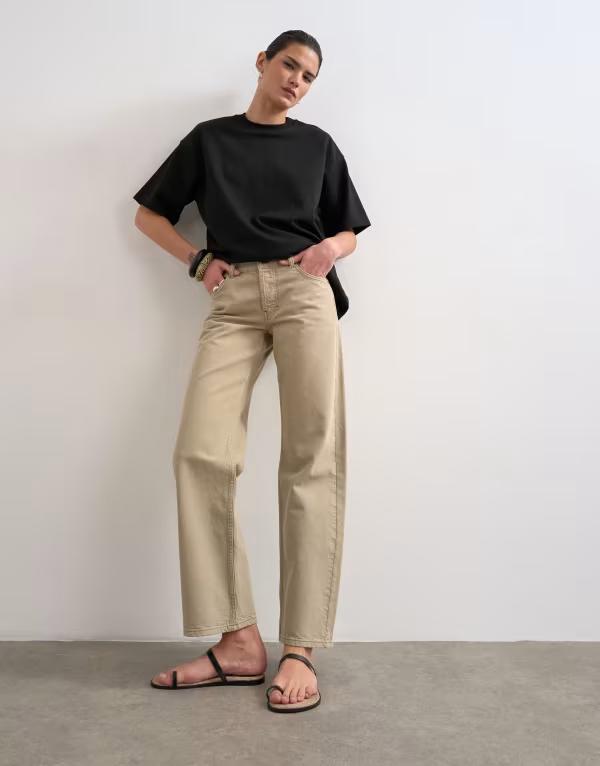 トップショップ レディース ボトムス デニムパンツ ストレート ローライズ ジーンズ Topshop Ember low rise straight leg jeans BEIGE ベージュ 20,235円