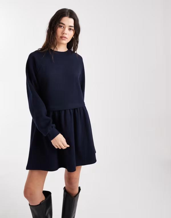 ミスセルフフリッジ レディース トップス 衣装 Misselfridge super soft brushed smock dress NAVY 米国海軍 ワンピース-レディースファッション