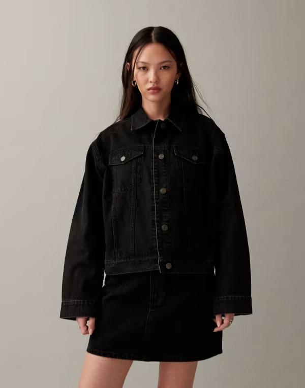 エイソス レディース アウター ジャケット・ブルゾン デニム ASOS DESIGN oversized 90s denim jacket Black ブラック
