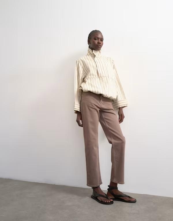 トップショップ レディース ボトムス デニムパンツ ジーンズ Topshop Orson mid rise comfort straight jeans in otter|ReVida 店
