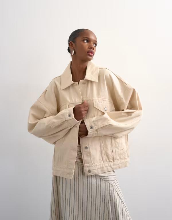 トップショップ レディース アウター ジャケット・ブルゾン デニム Topshop denim balloon jacket inatural NATURAL デニム