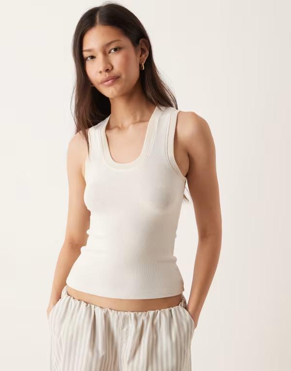 フリーピープル レディース トップス タンクトップ Free People longer days tank top alyssum White alyssum ホワイト