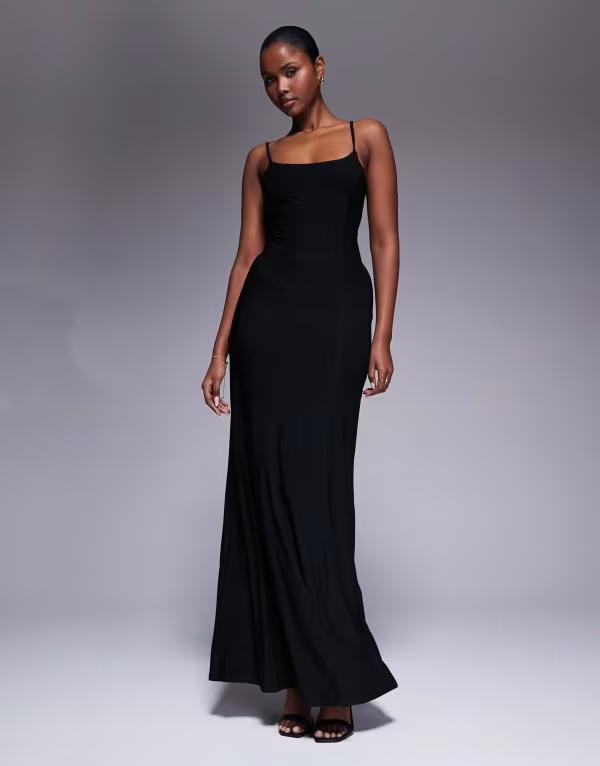 エイソス レディース トップス ワンピース レース マキシ ASOS DESIGN lace up back maxi slip dress Black ブラック 14,186円