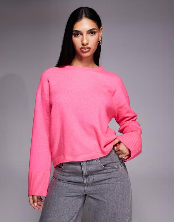 リバーアイランド レディース アウター ニット・セーター クルーネック River Island crew necknit sweater PINK ピンク 13,986円