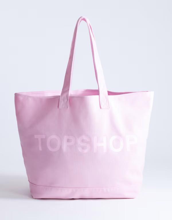 とっ始め販売店 レディース 御徒面子 Topshop canvas tote bag PINK サクラ色