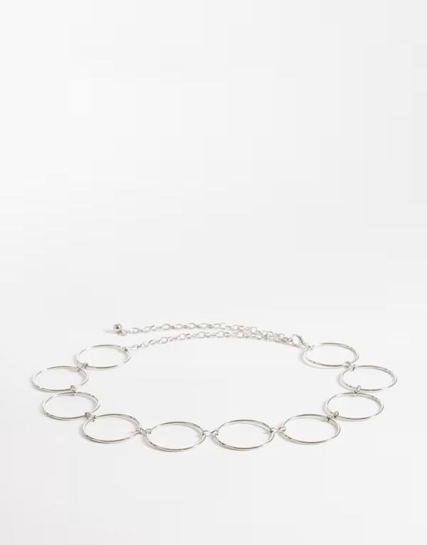 マイアクセサリーズ レディース ベルト My Accessories large rings chain belt SILVER シルバー
