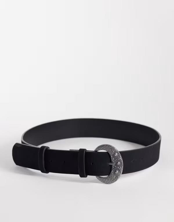マイアクセサリーズ レディース 胴締め スエードクロス My Accessories faux suede western belt Black 黒いこと レディースベルト-バッグ・小物・ブランド雑貨-ベルト・サスペンダー