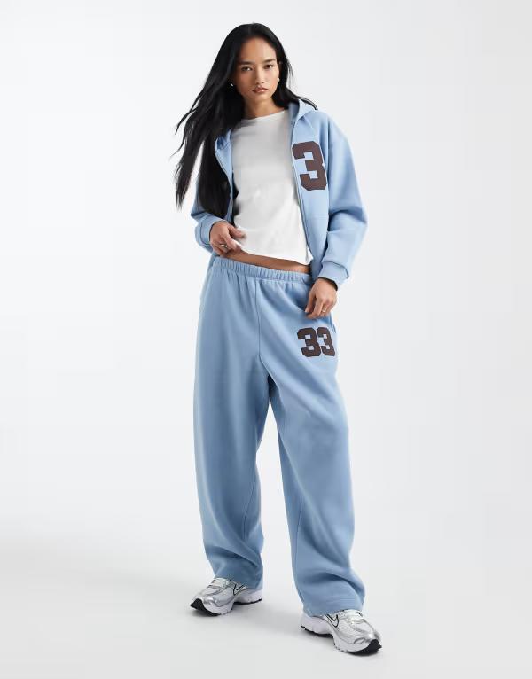 コルージョン レディース ボトムス カジュアルパンツ スウェットパンツ COLLUSIONumber sweatpants - part of a set Steel Blue ブルー