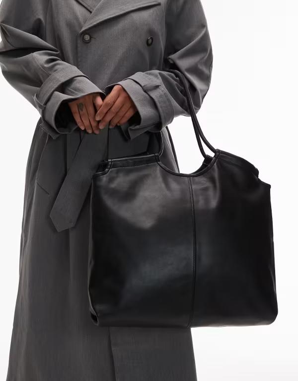 アンドアザーストーリーズ レディース バッグ レザー & Other Stories Premium leather padded tote bag Black ブラック
