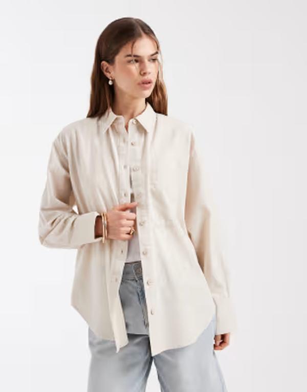 エイソス レディース トップス シャツ リネン ASOS DESIGN oversized linen shirt inatural Natural