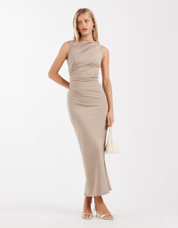 フォース\u0026レックレス レディース トップス 衣装 ギャザー ノースリーブ マキシ 4th \u0026 Recklesslinky sleeveless ruched slash neck maxi dress インチ light mocha Light mocha モカ