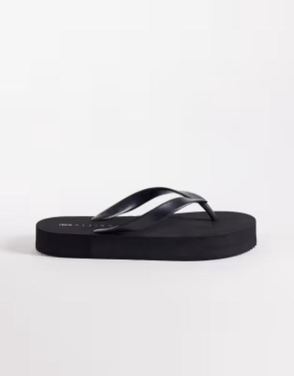 エイソス レディース シューズ サンダル ASOS DESIGN Flavio flip flops Black ブラック