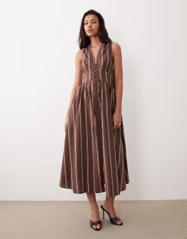 ノーバディーズ チャイルド レディース トップス ワンピース ノースリーブ Nobody's Child Starlight sleeveless midaxi dresstripe Brown ブラウン 29,120円