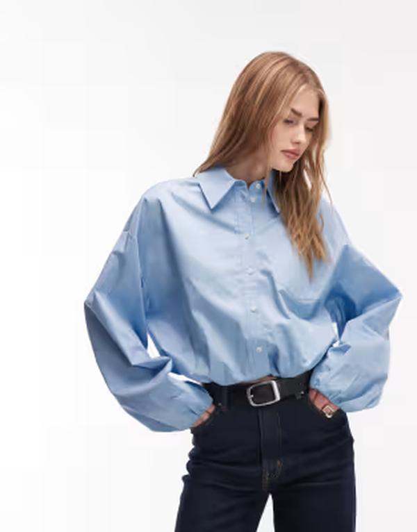 アンドアザーストーリーズ レディース トップス シャツ ドローコードウエスト & Other Stories collared shirt with front elasticizedrawstring waist BLUE ブルー