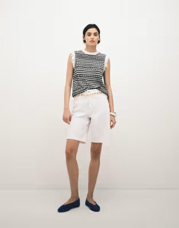 エイソス レディース アウター ニット・セーター ベスト ツイード ASOS DESIGN knitweed sweater vest and Black/Ecru エクリュ｜ReVida 店 13,075円
