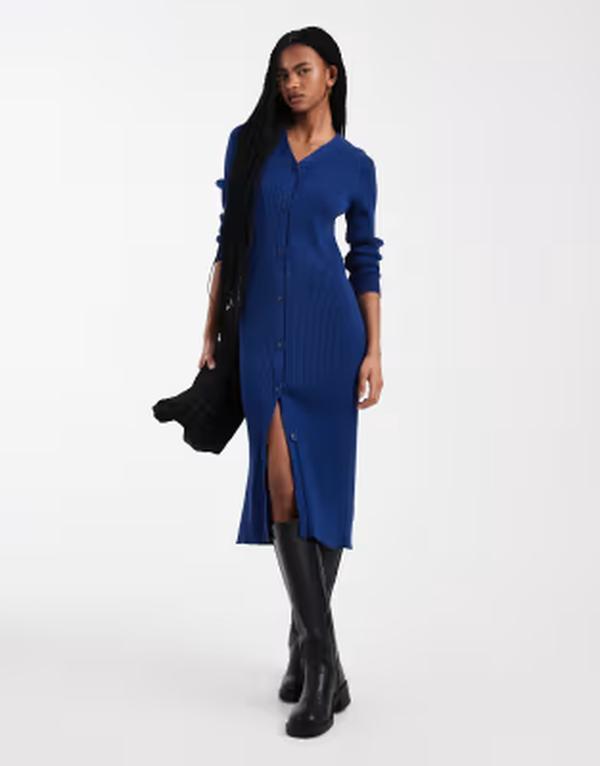 スリードベア レディース トップス ワンピース ボタンダウン ニット Threadbare button down knit dress Navy blue ネイビー 12,690円