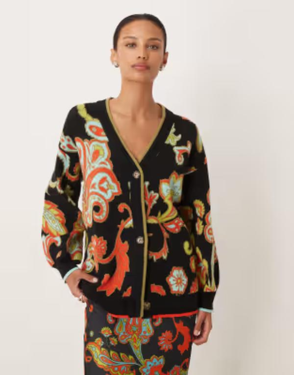 ネバーフリードレスド レディース アウター カーディガン Never Fully Dressed longline cardigan paisley - part of a set Black ブラック