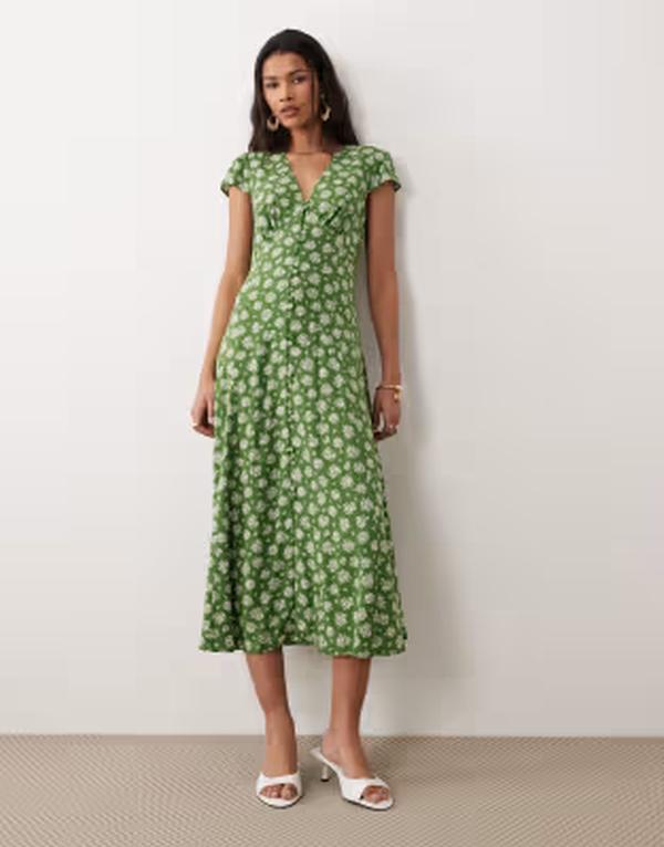 ノーバディーズ チャイルド レディース トップス ワンピース プリント ミディ Nobody's Child Avery midi dress print Green グリーン
