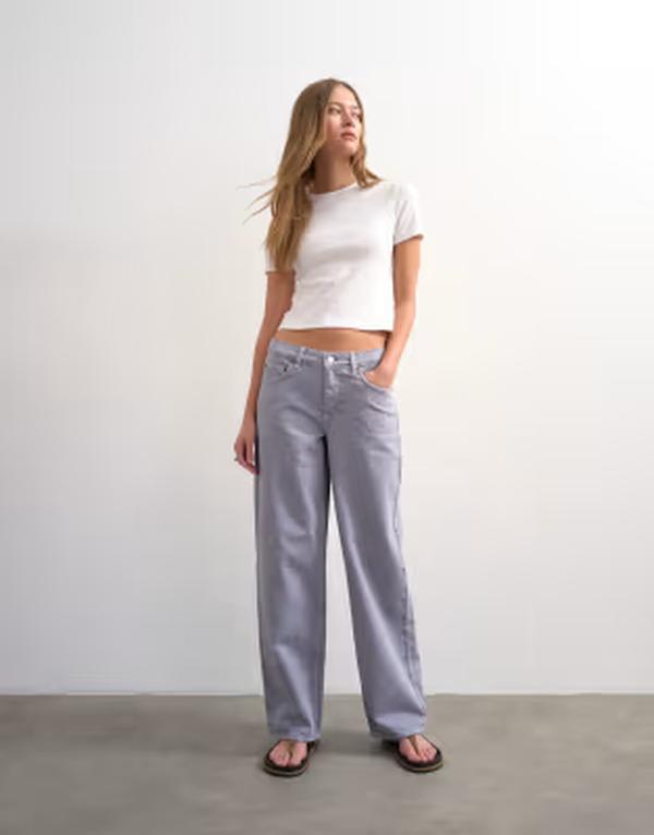 トップショップ レディース ボトムス デニムパンツ ローライズ ジーンズ Topshop Cinch low rise relaxed jeans in lilac ライラック｜ReVida 店