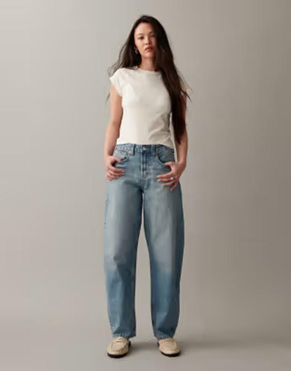 エイソス レディース ボトムス デニムパンツ ジーンズ ASOS DESIGN Circular Design Collection slim barrel jeans in light midwash Light mid wash