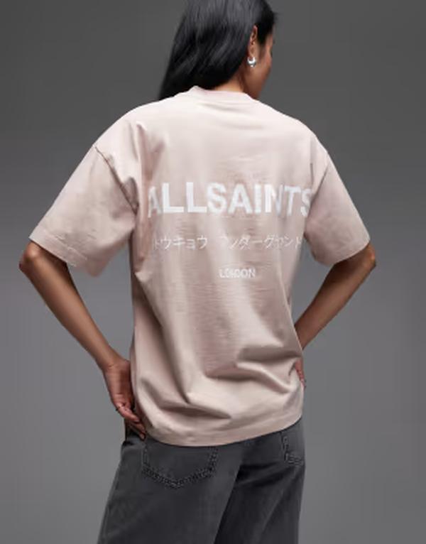 オールセインツ レディース トップス Tシャツ Allsaints underground etta t-shirt in blush pink ピンク|ReVida 店