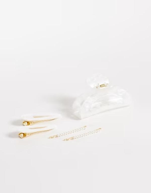 ピーシーズ レディース アクセサリー PIECES 6 pack hair accessories WHITE ホワイト