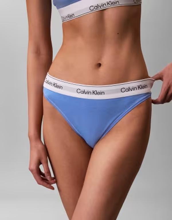 カルバンクライン レディース アンダーウェア ブリーフパンツ コットン Calvin Klein Icon Cotton Modal high leg tanga Blue Descent ブルー