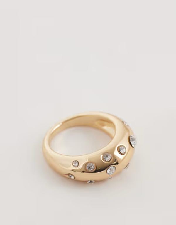 エイソス レディース アクセサリー リング ASOS DESIGN bubble ring with crystal details tone GOLD ゴールド