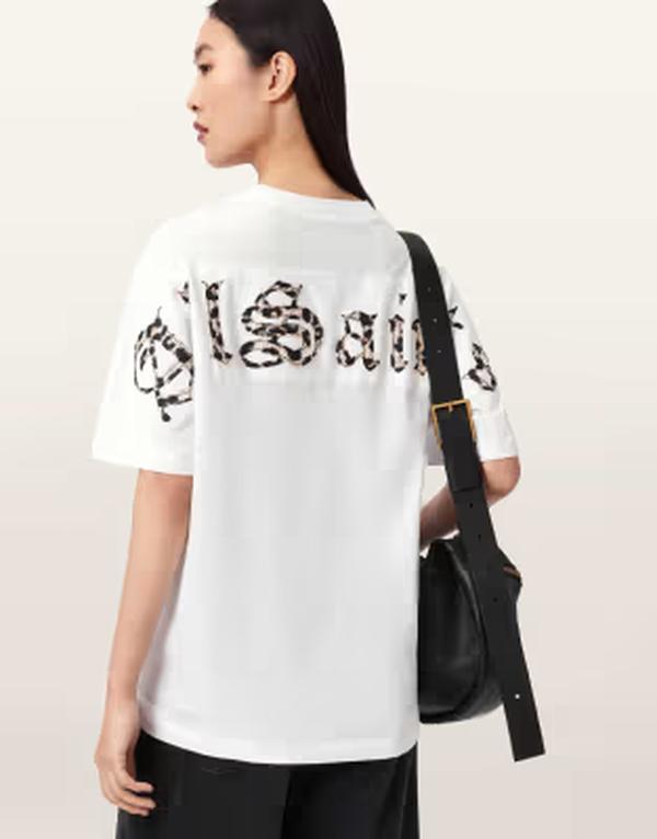 オールセインツ レディース トップス Tシャツ AllSaints fusetta short sleeve t-shirt in optic white ホワイト