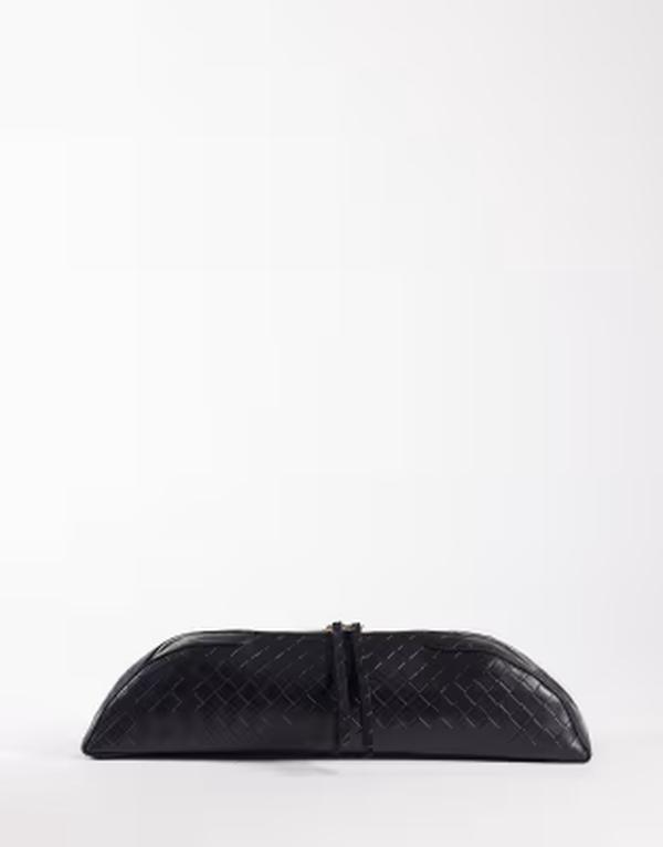 エイソス レディース バッグ ASOS DESIGN pencil caselongated clutch weave Black ブラック