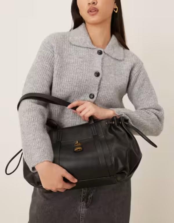 アクセサライズ レディース バッグ Accessorize padlock shoulder bag Black ブラック