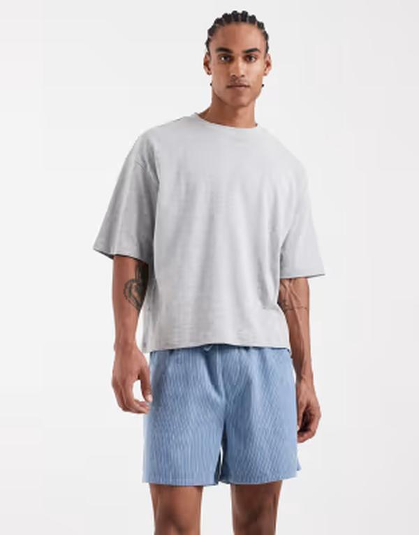 エイソス メンズ ボトムス ハーフパンツ・ショーツ ショートパンツ ASOS DESIGN shorter length shorts and white pinstripes Multi マルチカラー