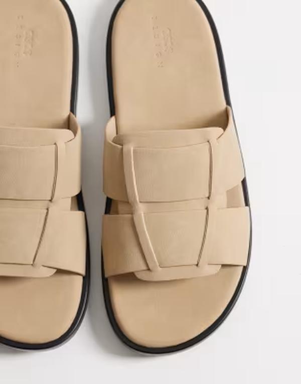 エイソス メンズ シューズ サンダル ASOS DESIGN sandal slides in stone ストーン 12,411円