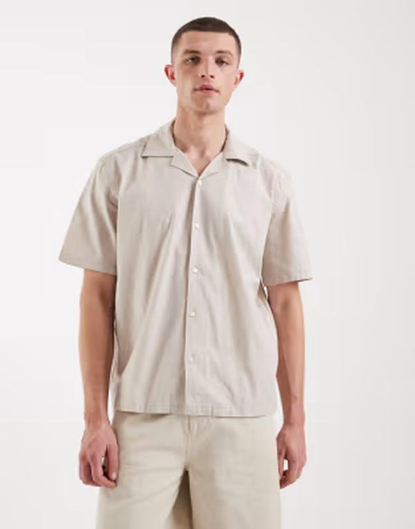 オンリーアンドサンズ メンズ トップス シャツ コットン ONLY & SONS 2 pack cotton rich camp collar shirts and BLACK/SILVER LINING ブラック