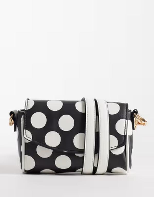 エイソス レディース 御徒面子 点点柄 点点 ミニ ASOS DESIGN polka dot mini cross body bag with adjustable strap インチ mono spot 点点