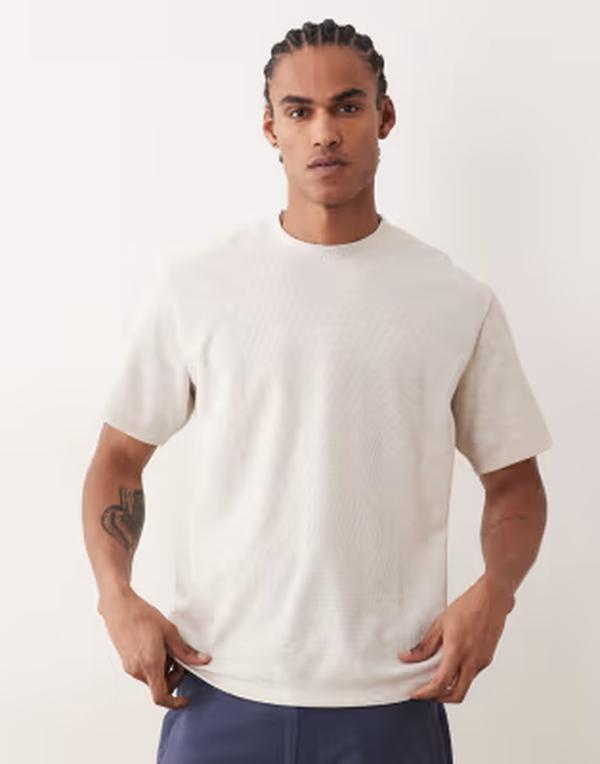 ジャック アンド ジョーンズ メンズ トップス Tシャツ ニット Jack & Jones waffle knit-shirt Antique White ホワイト